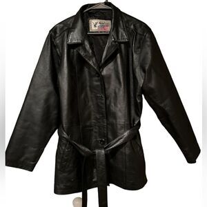 American Leather Black Leather Jacket Size XL Men’s